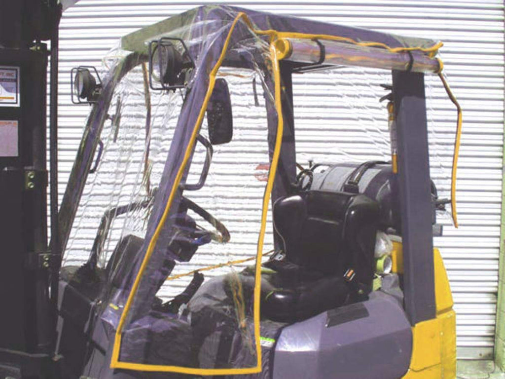 Full Forklift Cab Enclosure Cover Clear Vinyl Fits Toyota Standard Size Truck Windshield Rain Canopy Cover, Waterproof Vinyl for UV Protection