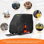 Forklift Cover for Outdoor Storage for Hyster R1.6HD 2018–2026, Full-Cover Forklift Truck Protector with Zippered Side Access and Reflective Strips