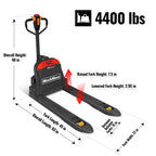 MechMaxx 4400lbs Lithium-ion Electric Pallet Jack, 45"x27" Fork, 48V 30Ah Removable Battery, Walkie Type Truck, Model LPT44
