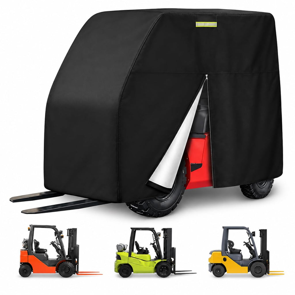 Forklift Cover for Toyota Core IC Cushion 40-8FGCU20 2026, Waterproof Outdoor Forklift Truck Storage Cover, Dust Protection with Zippered Door and Reflective Strips