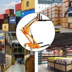 Portable Articulated Forklift, Foldable Hydraulic Material Handler, Fully Electric Stacker, 1100-1154 Lbs Capacity, 82" Lift Height, Drum Clamp Grab Hook Attachments