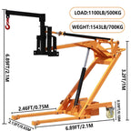 Portable Articulated Forklift, Foldable Hydraulic Material Handler, Fully Electric Stacker, 1100-1154 Lbs Capacity, 82" Lift Height, Drum Clamp Grab Hook Attachments