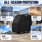 Forklift Cover for Mitsubishi FG/FD N Series FG25N, Waterproof Outdoor Forklift Truck Storage Cover, Dust Protection with Zippered Door and Reflective Strips