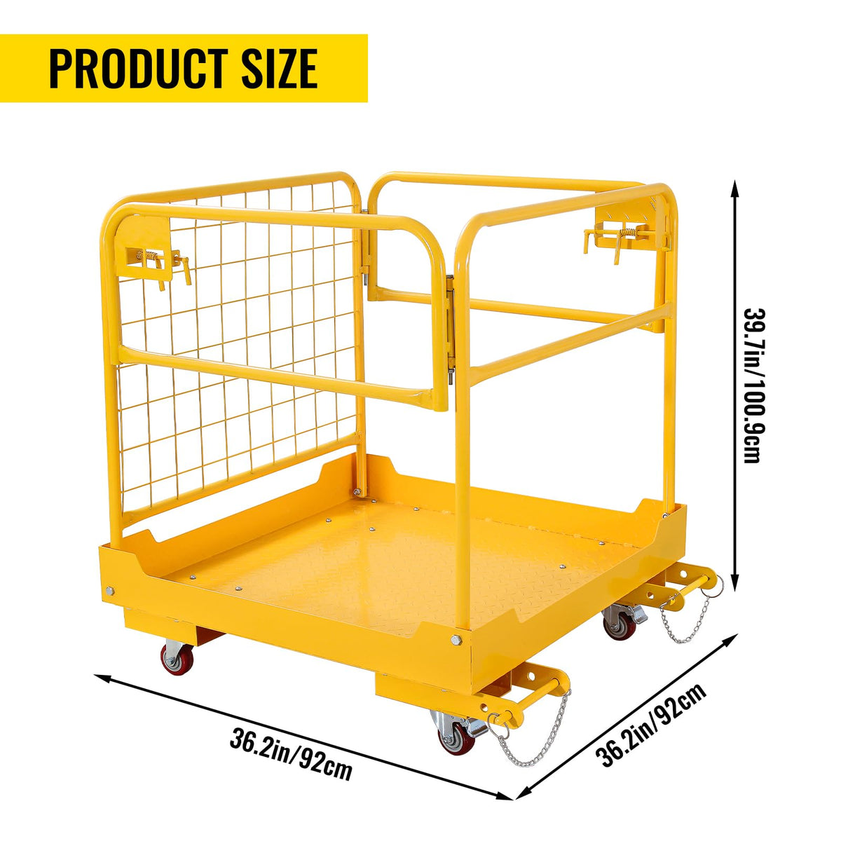 Forklift Safety Cage 36"x36" for 1 Or 2 People, Forklift Man Basket 1200 Lbs, Foldable Forklift Work Platform for Changing Lights, Painting, Roof Repair, Tree Service,36" Upgrade