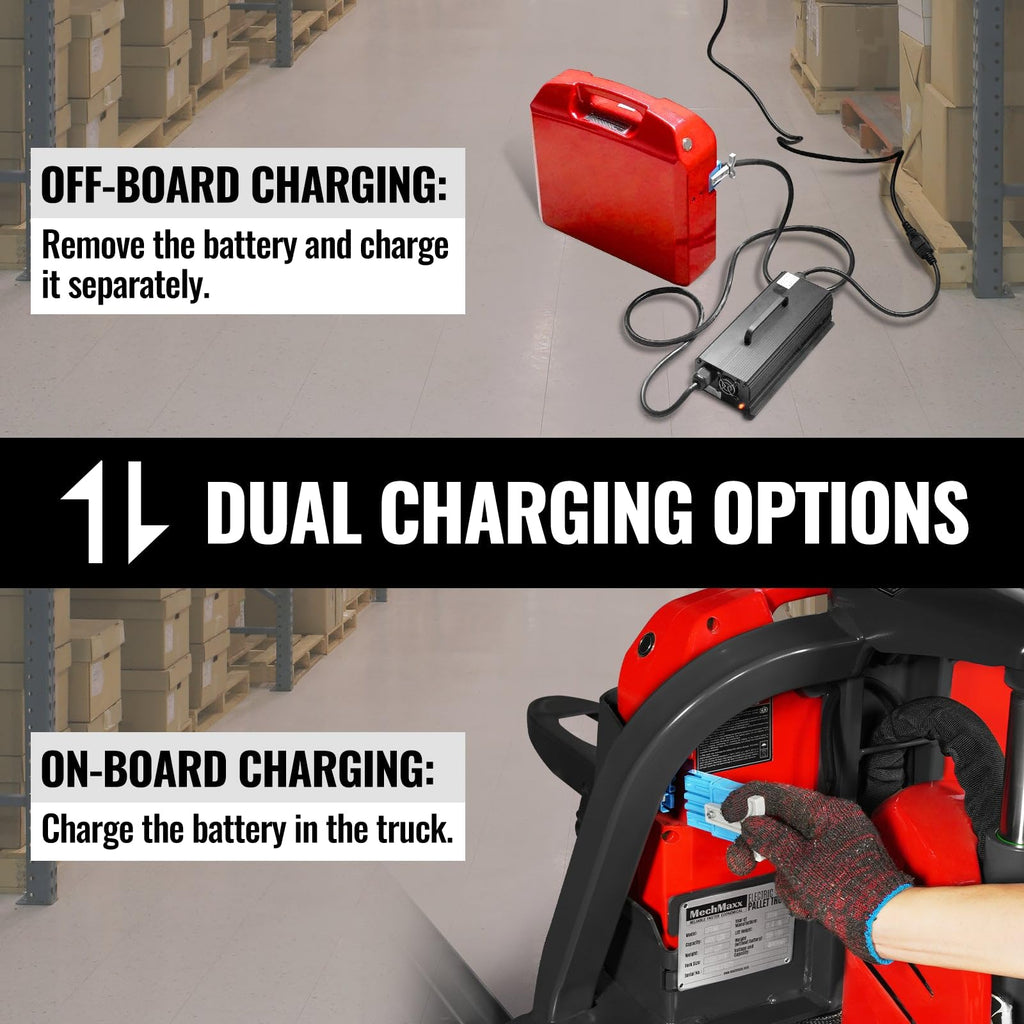 MechMaxx 4400lbs Lithium-ion Electric Pallet Jack, 45"x27" Fork, 48V 30Ah Removable Battery, Walkie Type Truck, Model LPT44