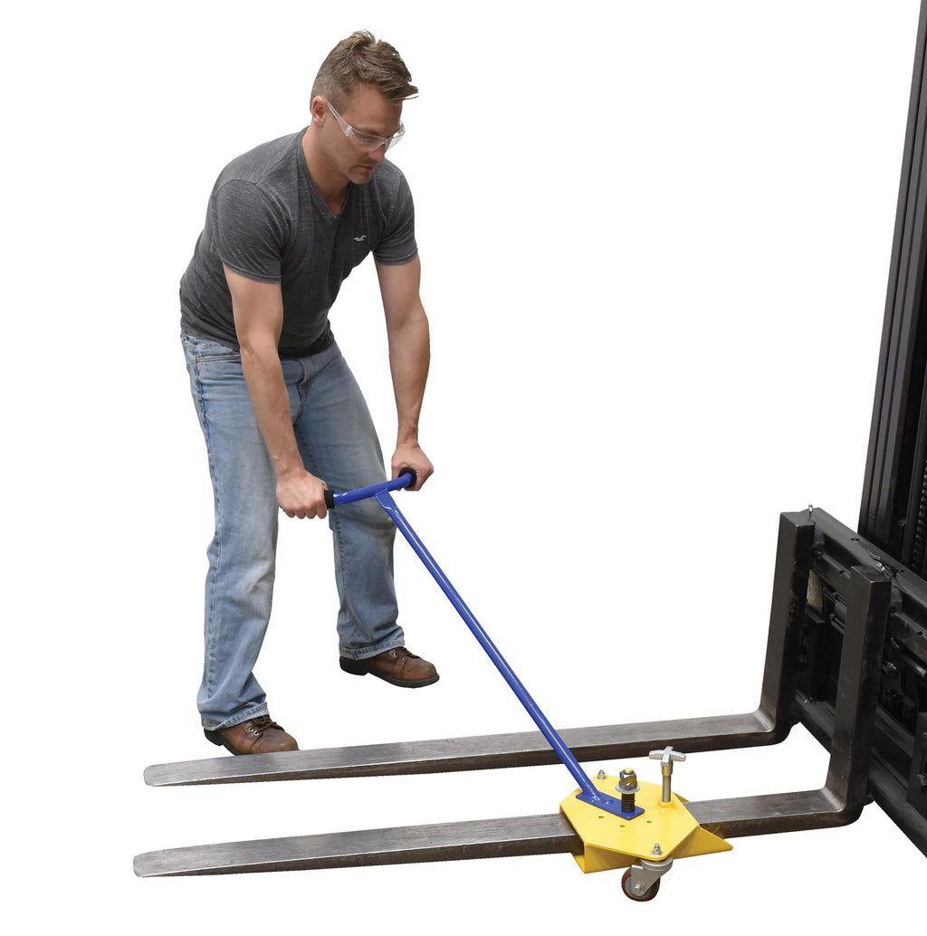 Vestil FC-29 Steel Fork Truck Caddy 300 Lb. Capacity Blue / Yellow