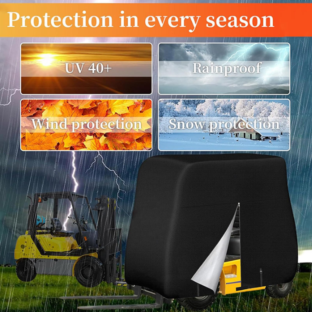 Forklift Cover for Outdoor Storage for Still R 70-16 1988–2009, Full-Cover Forklift Truck Protector with Zippered Side Access and Reflective Strips