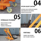 Portable Articulated Forklift, Foldable Hydraulic Material Handler, Fully Electric Stacker, 1100-1154 Lbs Capacity, 82" Lift Height, Drum Clamp Grab Hook Attachments