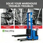Semi Electric Pallet Stacker Forklift, Hydraulic Portable Material Lift