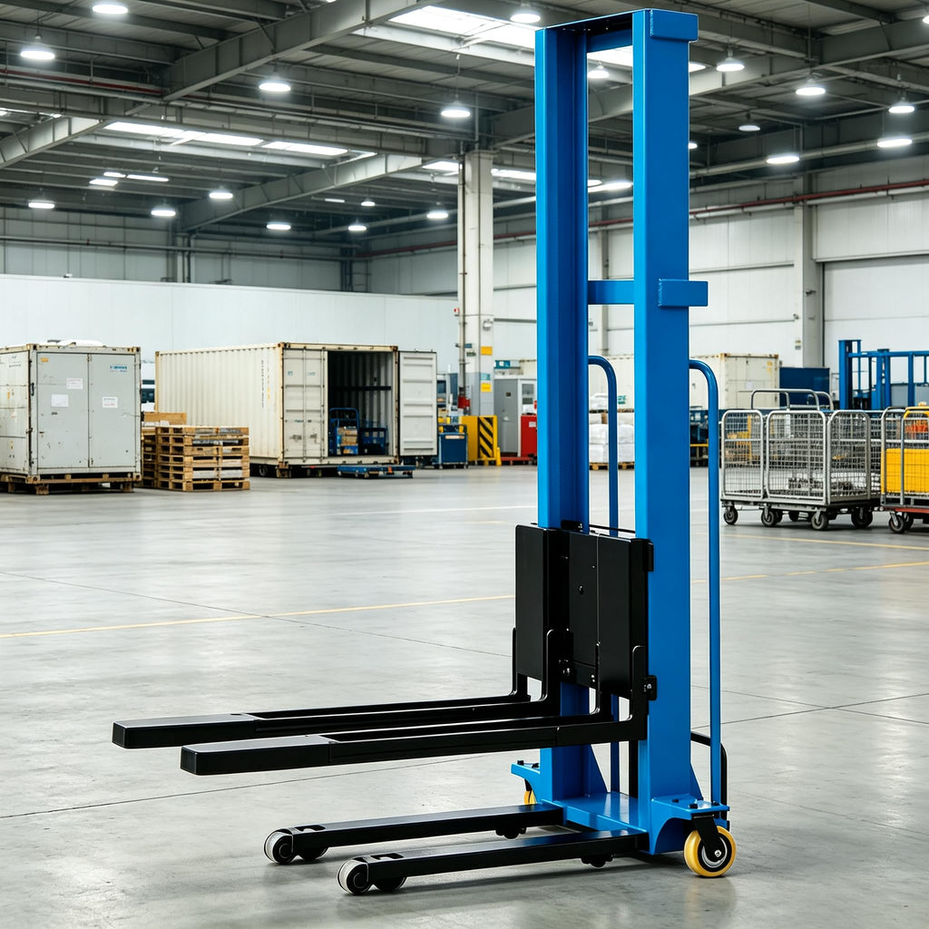 Semi Electric Pallet Stacker Forklift, Hydraulic Portable Material Lift