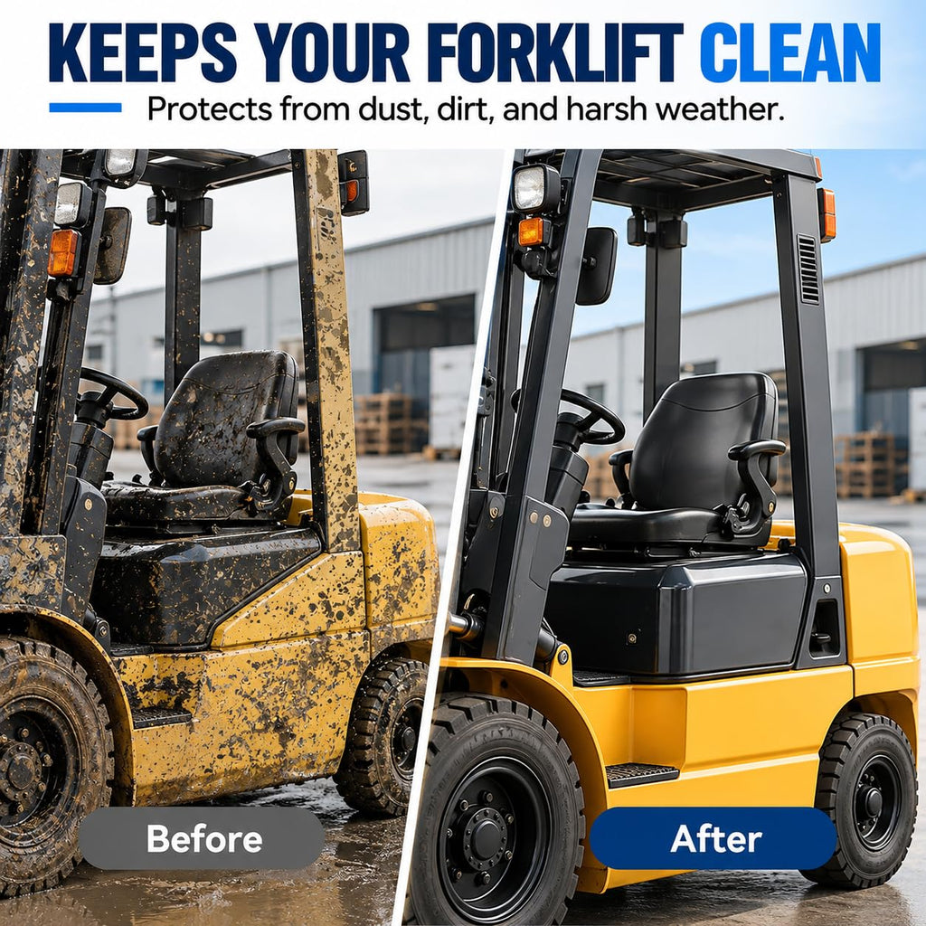 Forklift Cover for Toyota Core IC Cushion 40-8FGCU32 2026, Waterproof Outdoor Forklift Truck Storage Cover, Dust Protection with Zippered Door and Reflective Strips