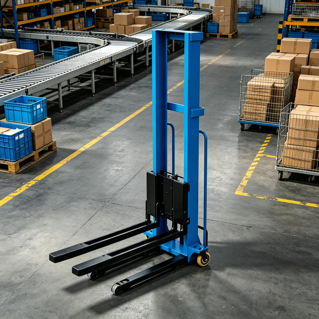 Semi Electric Pallet Stacker Forklift, Hydraulic Portable Material Lift