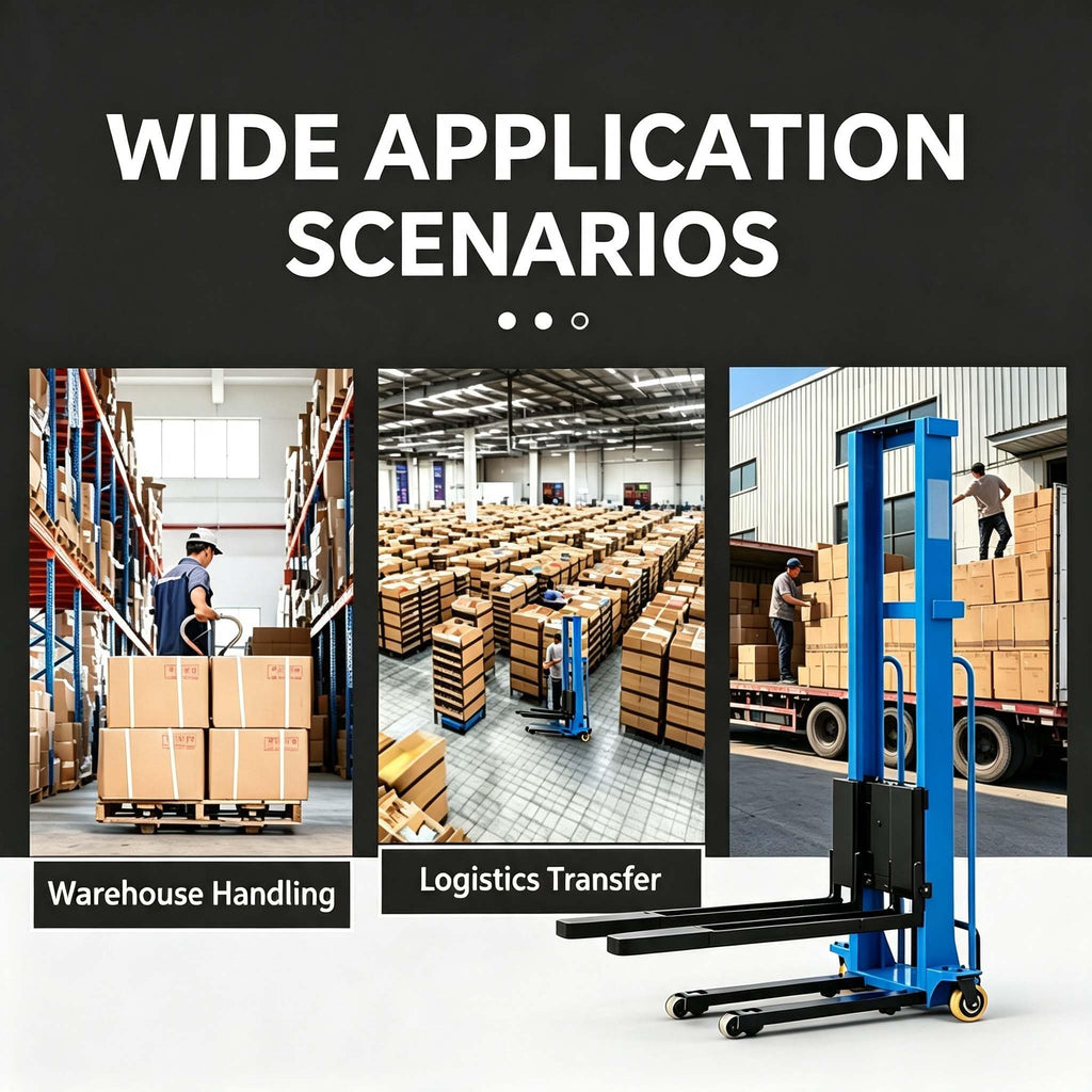 Semi Electric Pallet Stacker Forklift, Hydraulic Portable Material Lift