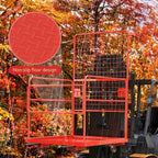 MAXSA Heavy-Duty Forklift Safety Cage – 43"x45" 1800 lbs Capacity 2-Man Aerial Work Platform with Harness, Lock & Wheels – Collapsible Steel Basket, Round Tube (Red)